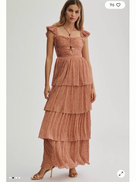 Sabina Musayev Dresses & Skirts - Sabina Musayev Tiered Ruffle Maxi Dress in Dusty Rose